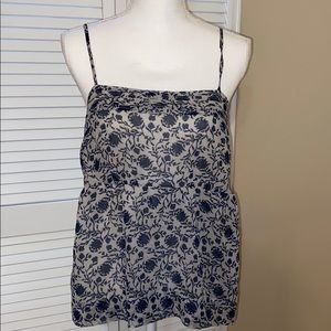 💙 LOFT - Blue/gray Floral Blouse - Size M